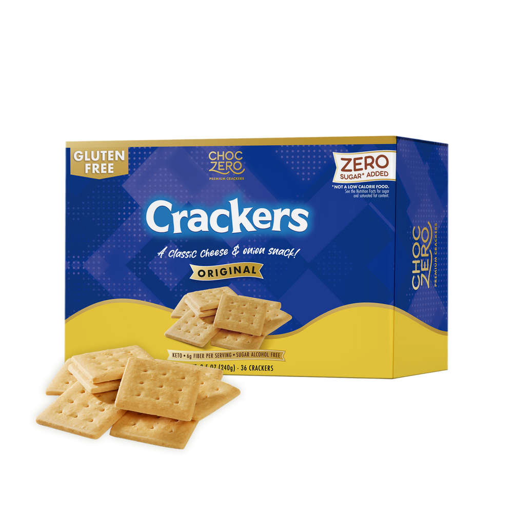 Front package of ChocZero Crackers, 8.5 oz