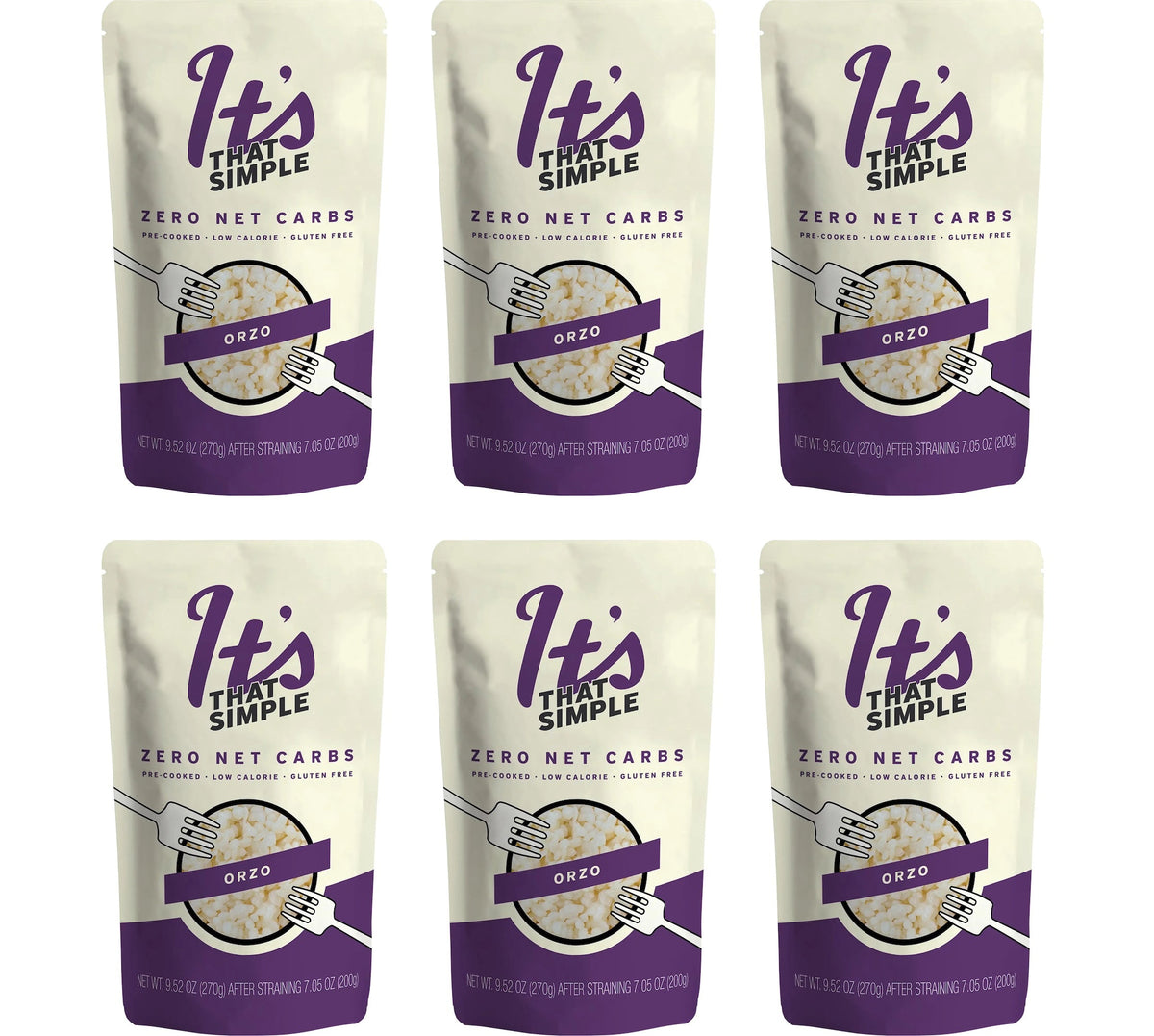 It's That Simple Konjac Pasta (9.52oz) - 6-Pack, Orzo