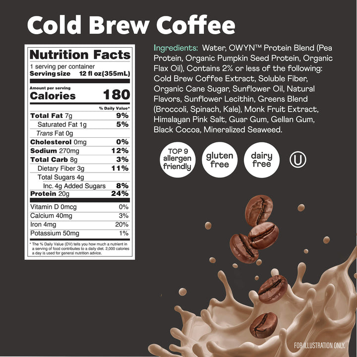 OWYN Plant-Based Protein Shake 20g - Cold Brew Coffee