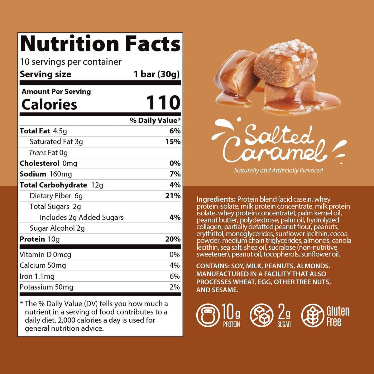 Genius Gourmet Crispy Protein Treat - Salted Caramel