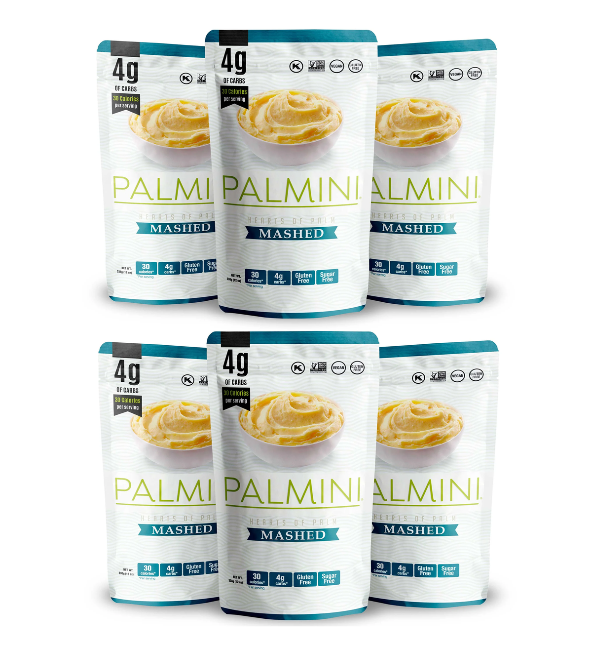 Palmini Low Carb Hearts Of Palm - Mashed - Original, 12oz 6-Pack