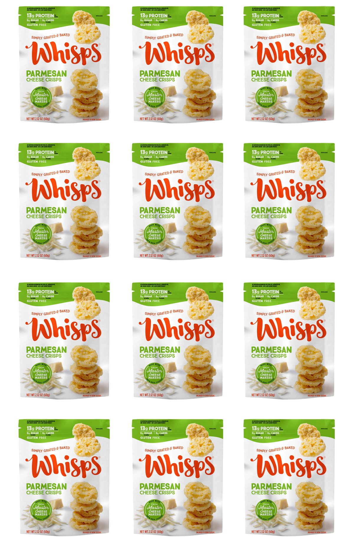 Whisps Cheese Crisps - Parmesan (2.12 oz) 12 Bags