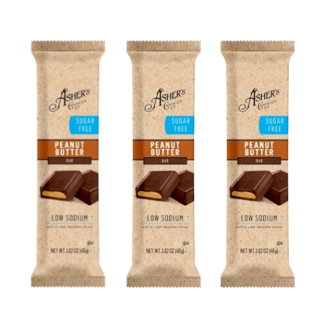 Asher's Chocolates Sugar Free Candy Bars - Milk Chocolate Peanut Butter 3-Pack