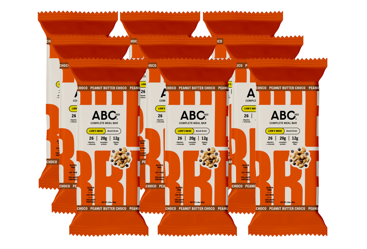ABC 360 Complete Meal Bars - Peanut Butter Choco, One Box (9 Bars)