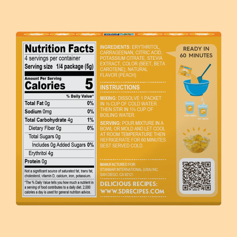 Simply Desserts Sugar Free Jel Dessert - Peach (0.7oz)