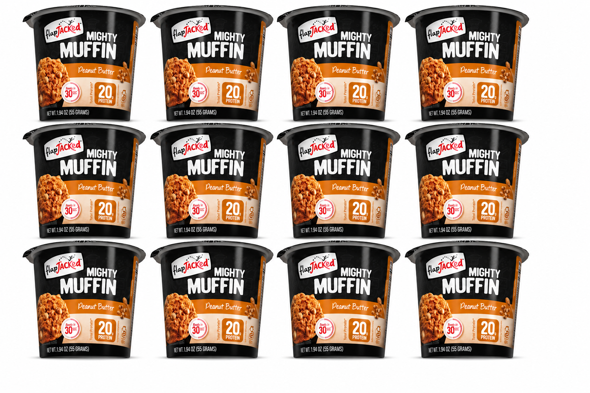 FlapJacked Mighty Muffins - Peanut Butter, 12-Pack
