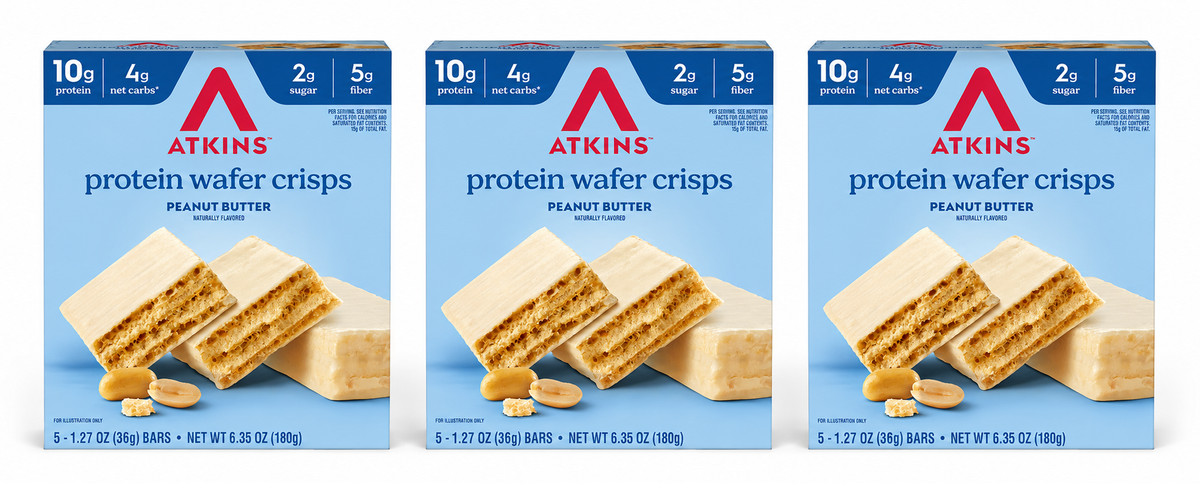 Atkins Nutritionals Protein Wafer Crisps 5 bars - Peanut Butter 3 Boxes