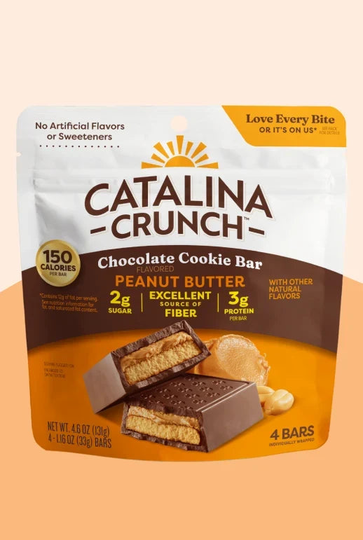 Catalina Crunch Dark Chocolate Cookie Bar, 4.6 oz (4 bars) - Peanut Butter