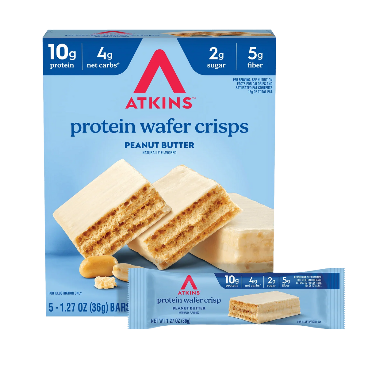 Atkins Nutritionals Protein Wafer Crisps 5 bars - Peanut Butter One Box