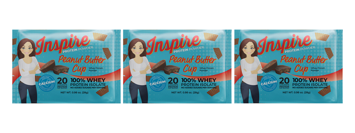 Inspire Peanut Butter Cup Protein Powder - One Serving, 3-Pack