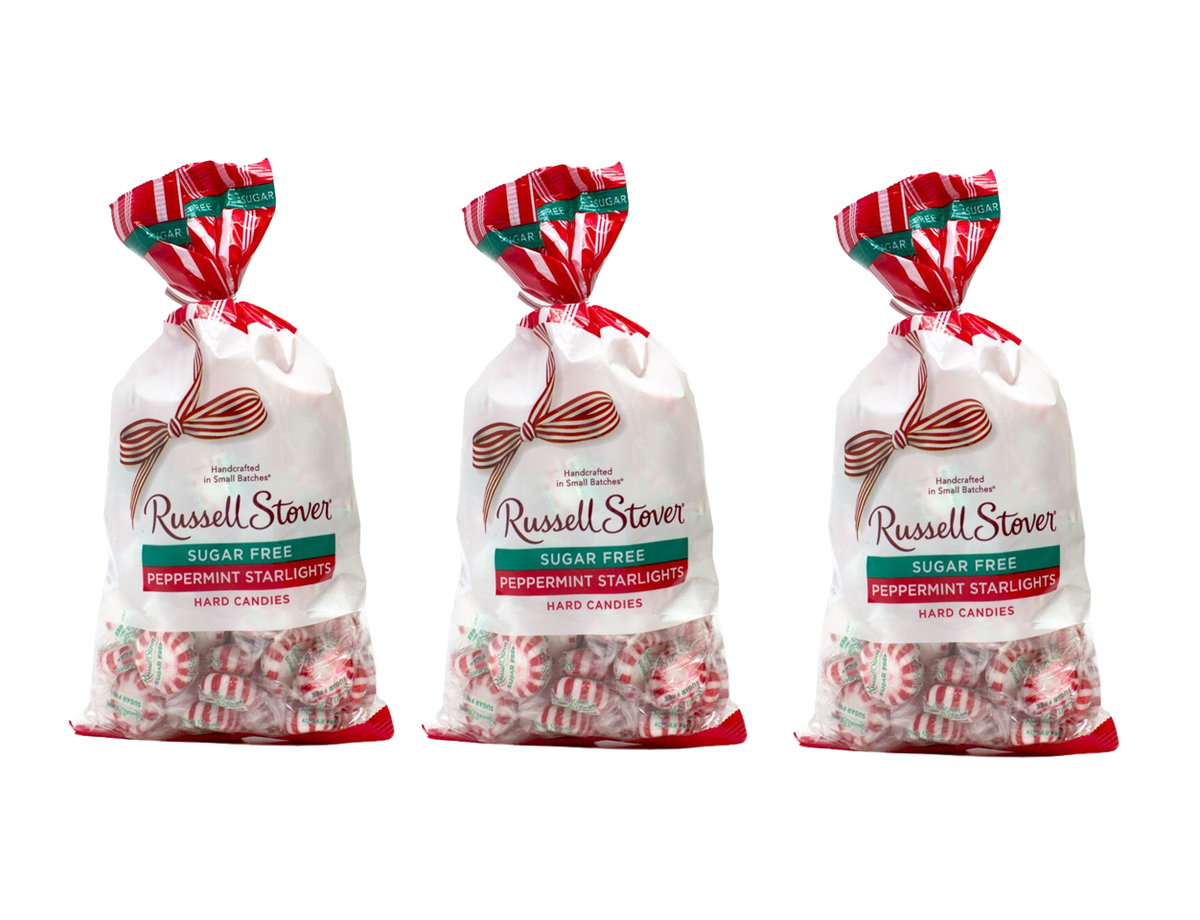 Russell Stover Sugar Free Hard Candies, 12 oz - Peppermint Starlights 3 Bags