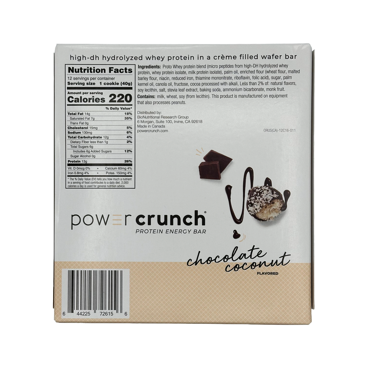 BNRG Power Crunch Protein Bars - Chocolate Coconut