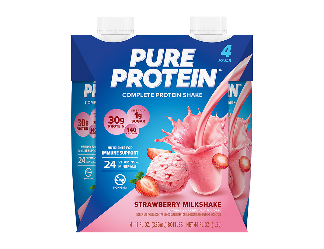 Pure Protein Complete Protein Shake - Strawberry Milkshake 11 fl oz.