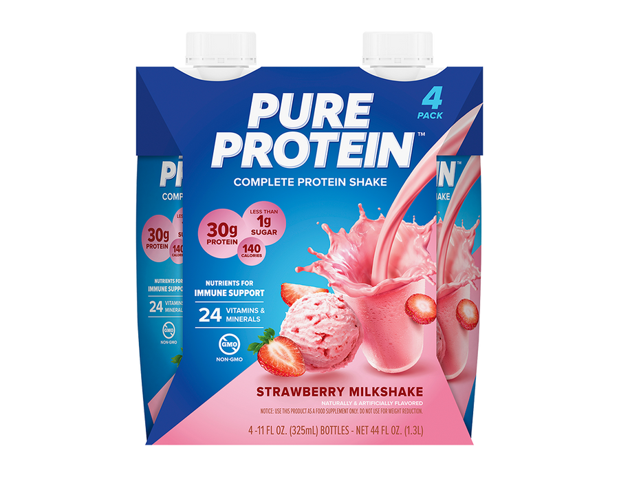 Pure Protein Complete Protein Shake - Strawberry Milkshake 11 fl oz.
