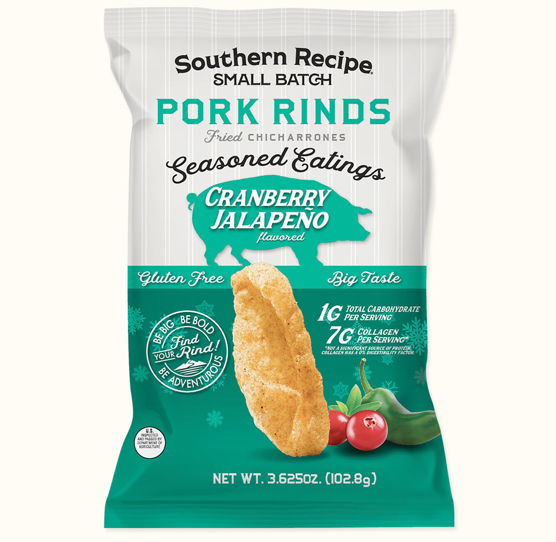 Southern Recipe Small Batch Pork Rinds - Cranberry Jalapeno, 3.625 oz
