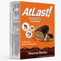 A box of AtLast! Minis Peanut Butter protein bars.