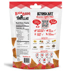 Back of a BeyondChipz Bada BBQ Torpillas bag with Nutrition Facts and ingredients.