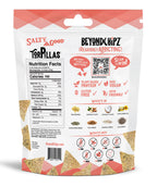 Back of a BeyondChipz Salty Good Torpillas bag with Nutrition Facts and ingredients.