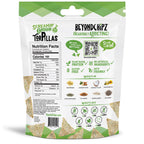 Back of a BeyondChipz Screamin' Onion Torpillas bag with Nutrition Facts and ingredients.