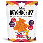 Front of a BeyondChipz Taco Street Torpillas bag.