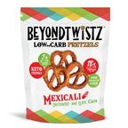 Front of a BeyondTwistz Mexicali pretzels bag.