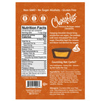 Back of a ChocoRite Dark Chocolate Peanut Butter Cups pouch with Nutrition Facts and ingredients.