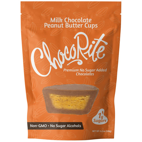 Front of a ChocoRite Milk Chocolate Peanut Butter Cups pouch.