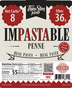 Impastable Penne package label with Nutrition Facts, ingredients, and preparation instructions.
