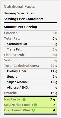 Nutrition Facts for Scrumptious VitalJolt Cranberry Crunch Collagen Brownie Bar.
