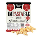 Impastable Rotini label beside dry spiral pasta.