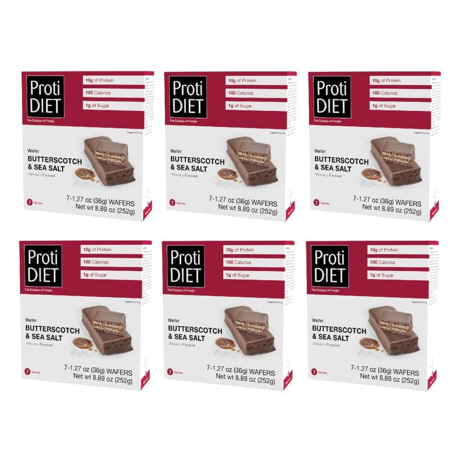 Proti Diet 10g Protein Wafer Bars - Butterscotch and Sea Salt #Size_6-Pack