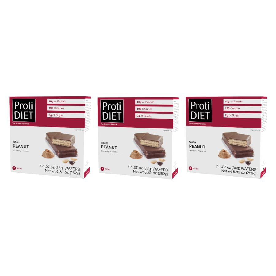Proti Diet Coated Protein Wafer Bars, Peanut Flavor, 7 Bars - 3-Pack