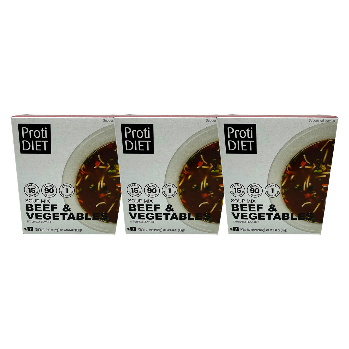 Proti Diet Sopa de Proteínas, Sabor Carne y Vegetales, 7 Sobres