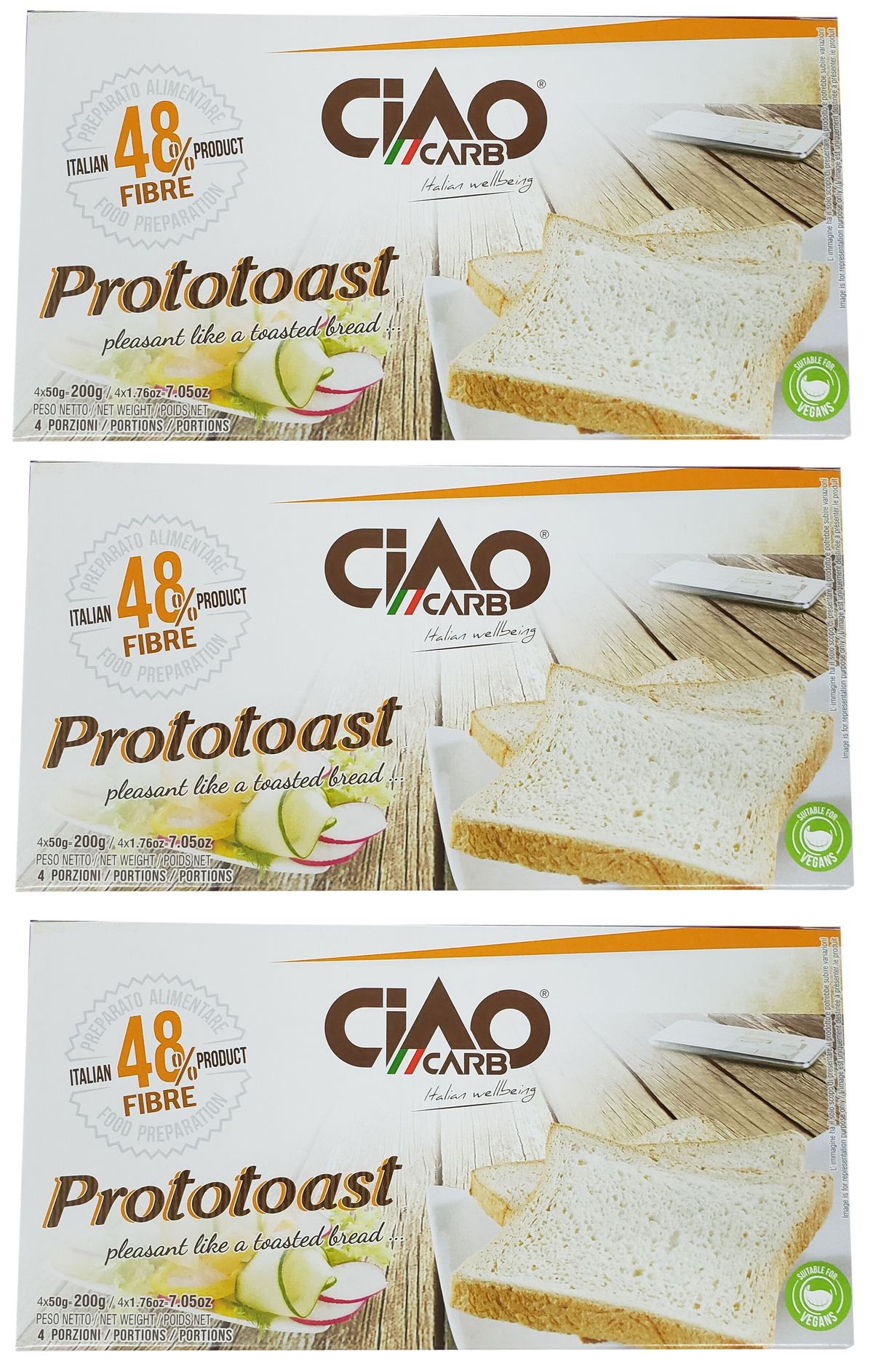 Ciao Carb Low Carb Proto Toast, Original / 3 Boxes.