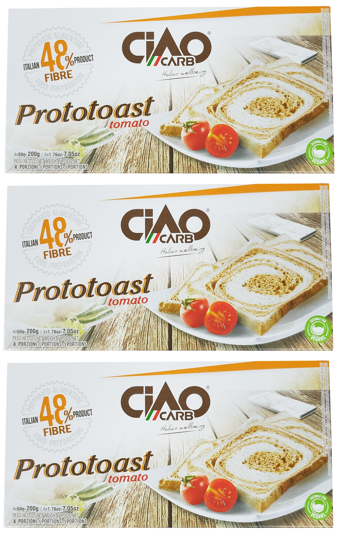 Ciao Carb Low Carb Proto Toast, Tomato / 3 Boxes.