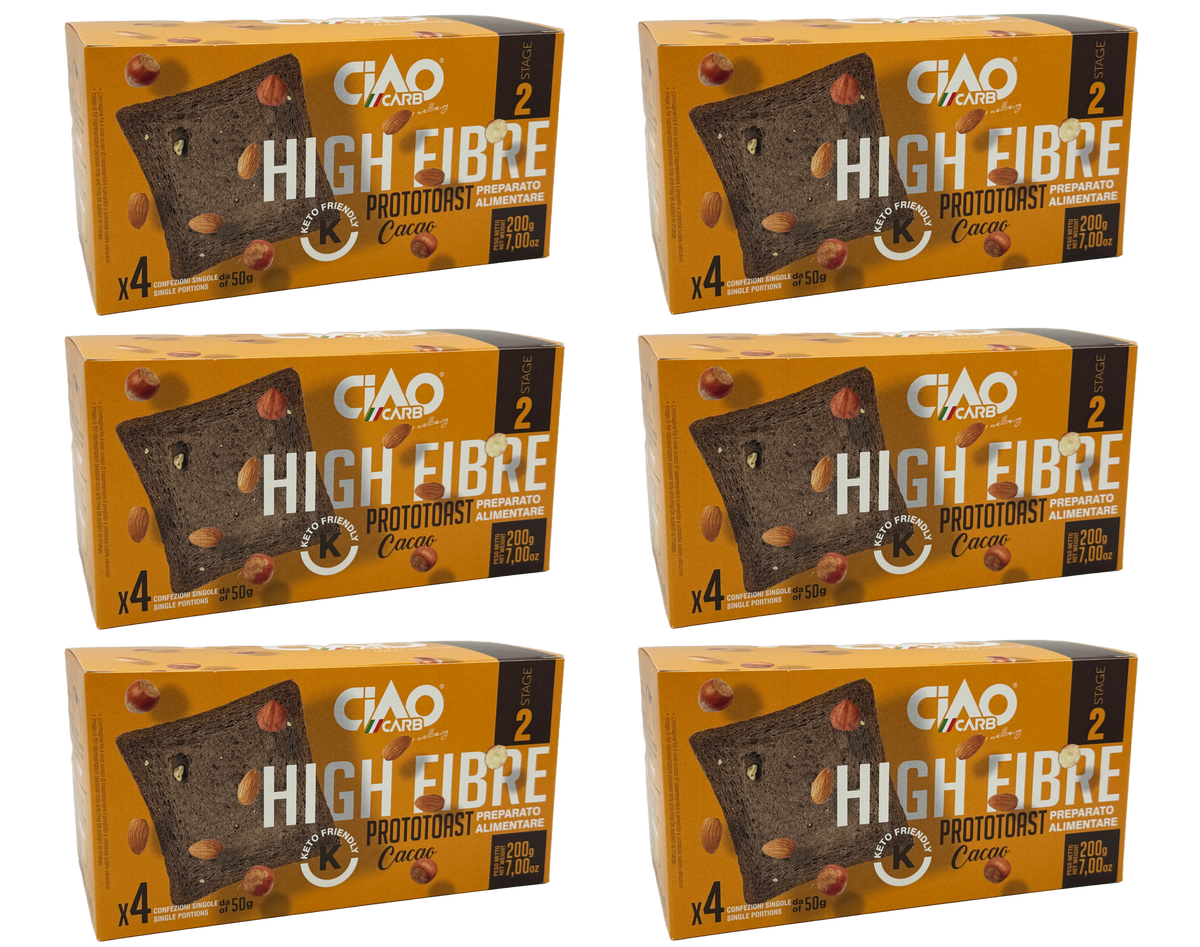 Ciao Carb Low Carb Proto Toast, Cacao / 6 Boxes.