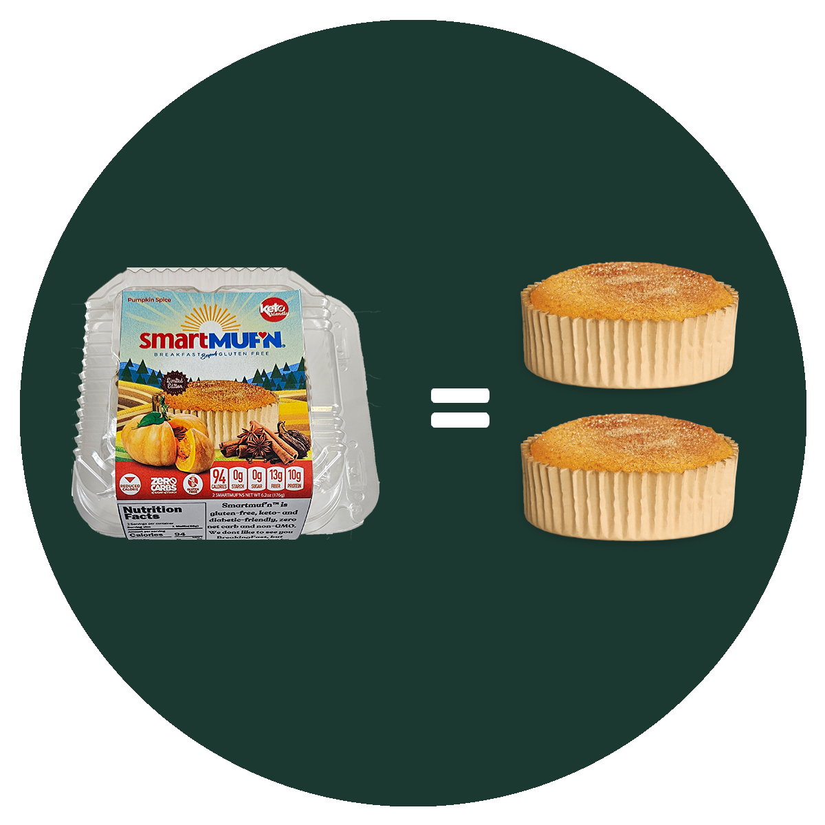 Smart Baking Company SmartMuf'n - Pumpkin Spice, 2 muf'ns