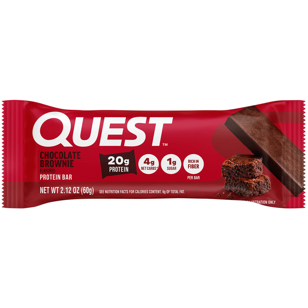 Front package of Quest Protein Bar, Chocolate Brownie / 1 Bar