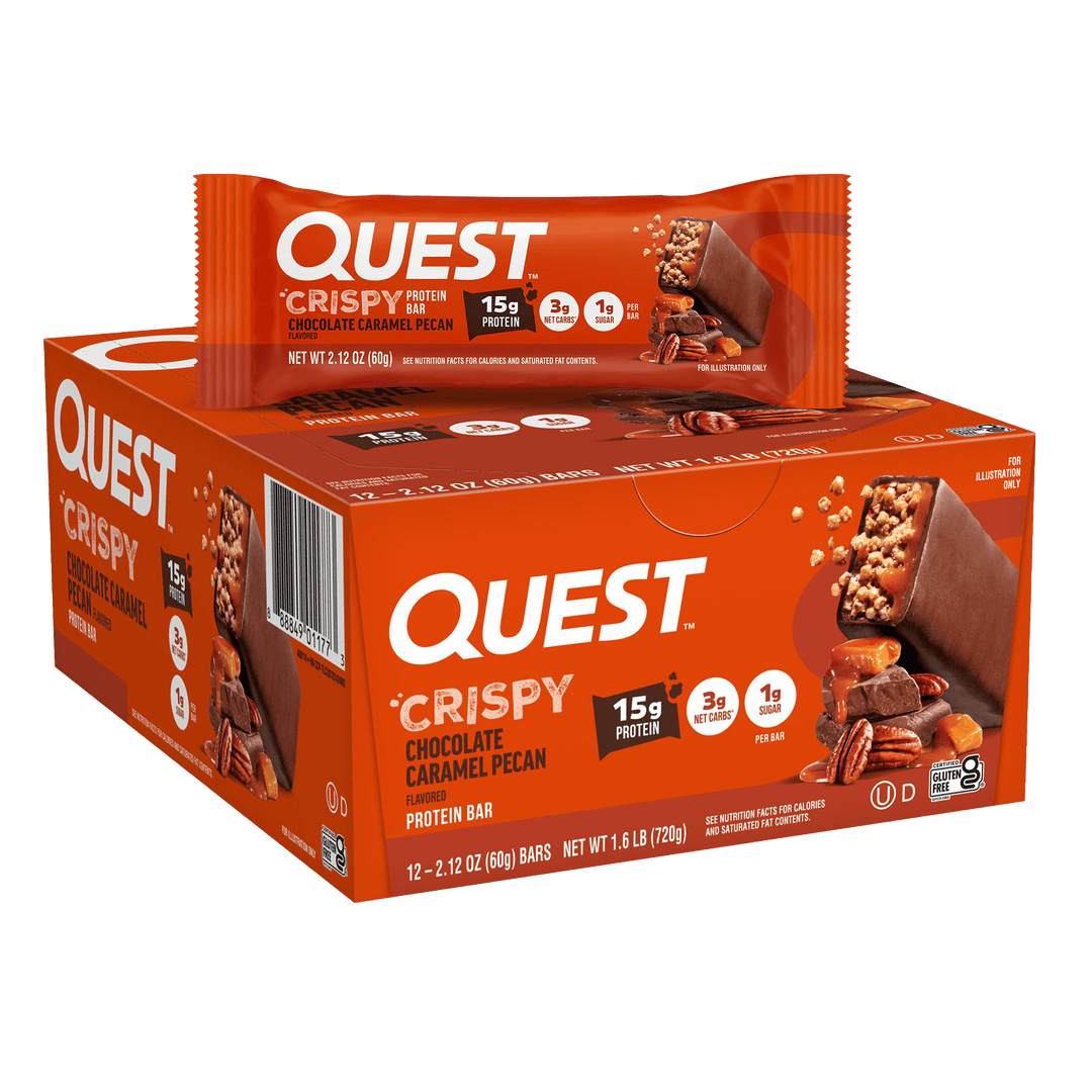 Quest Nutrition Hero Crispy Protein Bar in Chocolate Caramel Pecan #Size_12 bars, product image 14.
