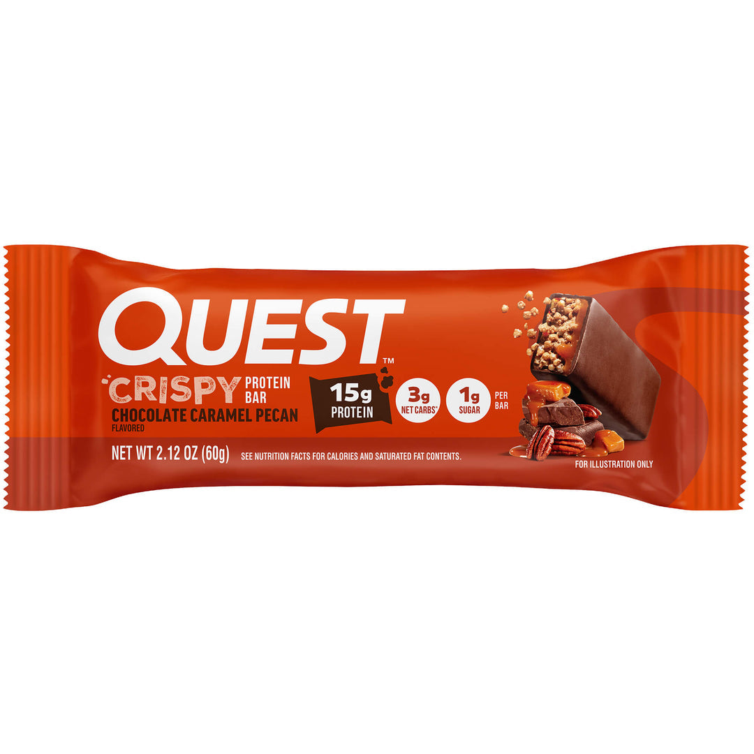Quest Nutrition Hero Crispy Protein Bar in Chocolate Caramel Pecan #Size_1 bar, product image 15.