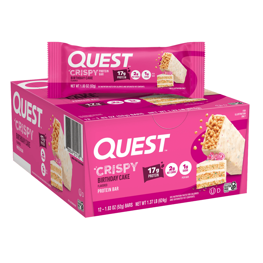Quest Nutrition Hero Crispy Protein Bar in Birthday Cake #Size_12 bars, product image 20.
