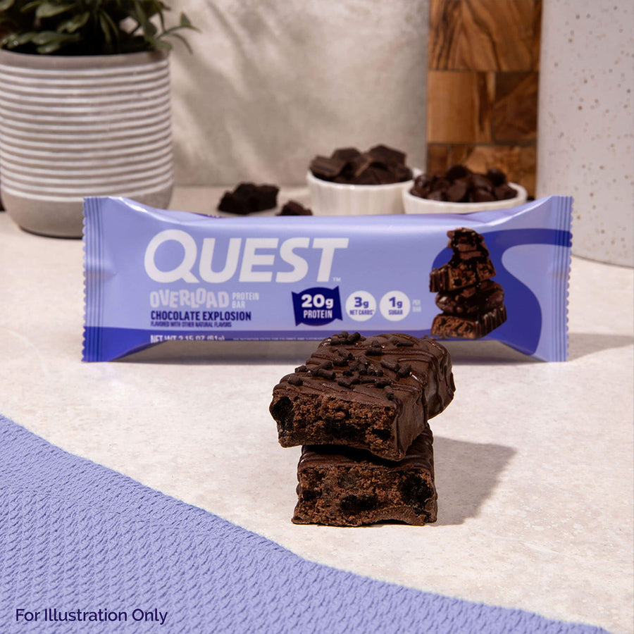 Quest Nutrition Overload Protein Bar in Chocolate Explosion, product image 4.