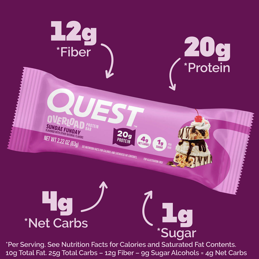 Quest Nutrition Overload Protein Bar in Sundae Funday, product image 7.