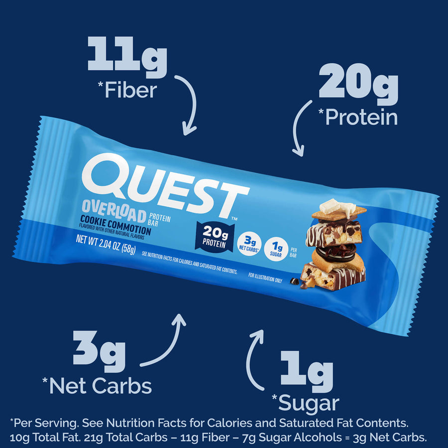 Quest Nutrition Overload Protein Bar in Cookie Commotion, product image 13.