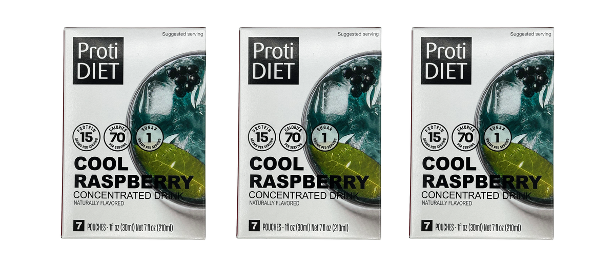 Proti Diet Concentrated Drink Mix, Cool Raspberry, 7 Pouches - 3-Pack