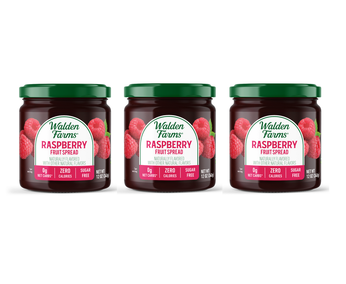 Walden Farms Fruit Spread, Raspberry, 3 Jars.