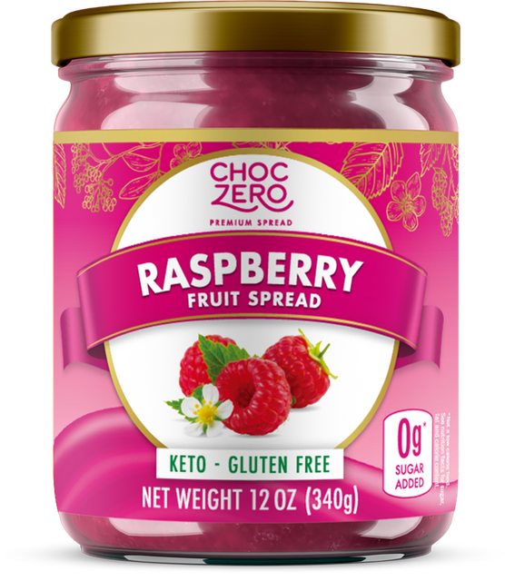ChocZero No Sugar Added Keto Fruit Spreads, 12 oz, Raspberry.