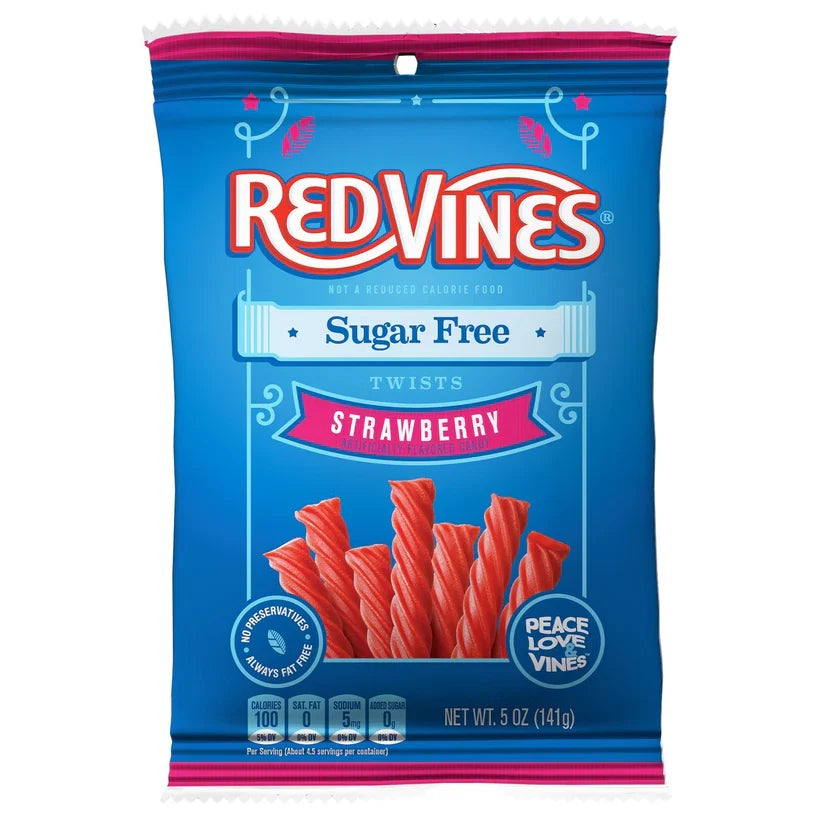 American Licorice Company Sugar Free Red Vines 5oz Bag - One Bag Strawberry