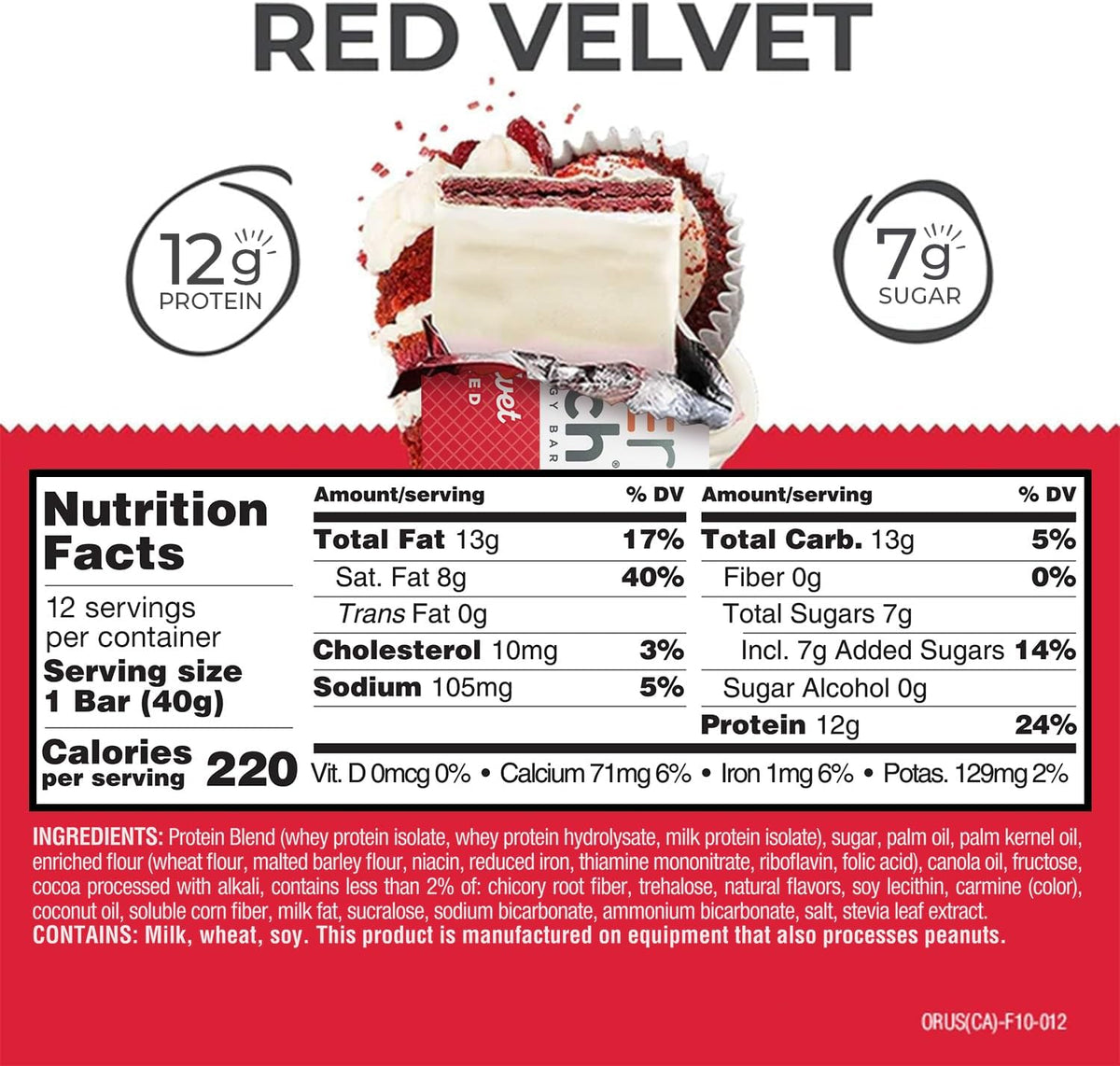 BNRG Power Crunch Protein Bars - Red Velvet 12 Bars