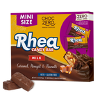 Front package of ChocZero Mini Size Rhea Candy Bar